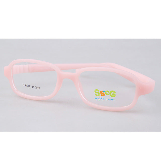 Secg's Unisex Children's Full Rim Rectangle Tr 90 Titanium Eyeglasses Tr819 Full Rim Secg C13