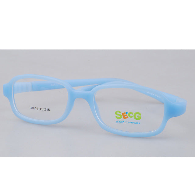 Secg's Unisex Children's Full Rim Rectangle Tr 90 Titanium Eyeglasses Tr819 Full Rim Secg C14