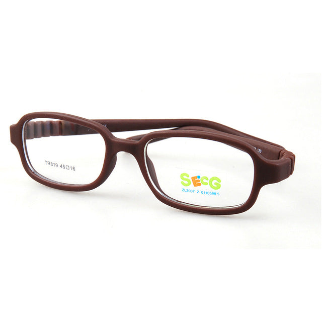 Secg's Unisex Children's Full Rim Rectangle Tr 90 Titanium Eyeglasses Tr819 Full Rim Secg C16