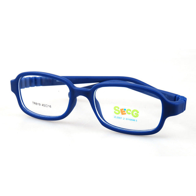 Secg's Unisex Children's Full Rim Rectangle Tr 90 Titanium Eyeglasses Tr819 Full Rim Secg C22