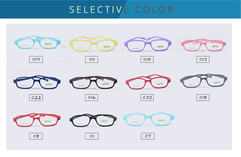 Secg's Unisex Children's Full Rim Rectangle Tr 90 Titanium Eyeglasses Tr819 Full Rim Secg