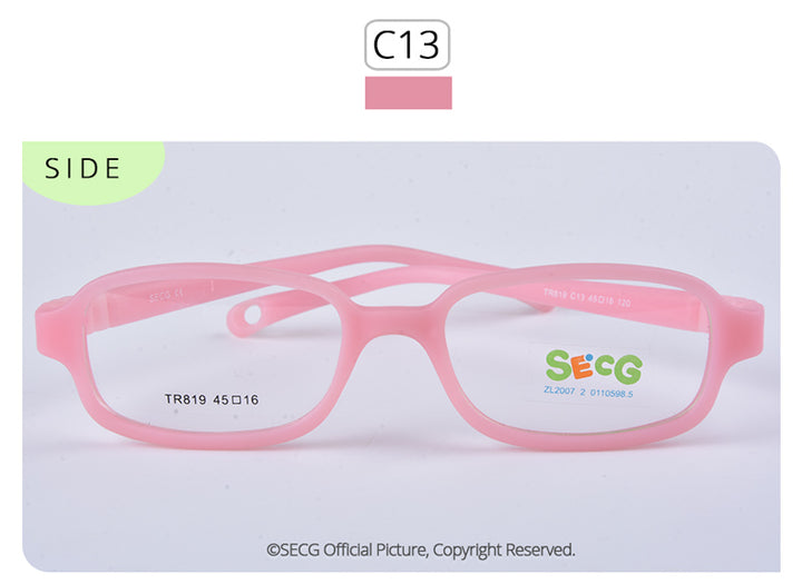 Secg's Unisex Children's Full Rim Rectangle Tr 90 Titanium Eyeglasses Tr819 Full Rim Secg