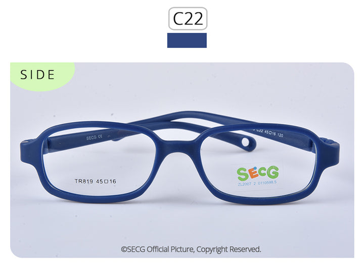 Secg's Unisex Children's Full Rim Rectangle Tr 90 Titanium Eyeglasses Tr819 Full Rim Secg