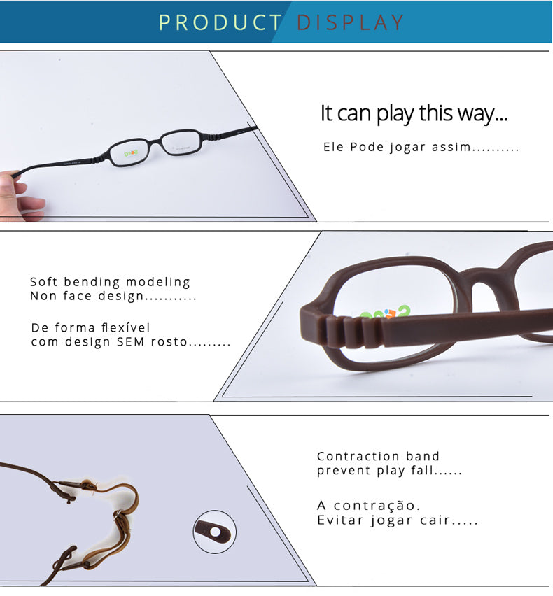 Secg's Unisex Children's Full Rim Rectangle Tr 90 Titanium Eyeglasses Tr819 Full Rim Secg