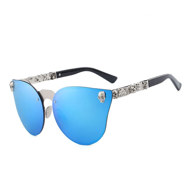 Oley Luxury Brand Women Gothic Mirror Sunglasses Skull Frame Metal Temple Y7001 Sunglasses Oley Y7001 C4 BOX  