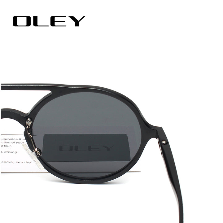 Oley Brand Men's Round Aluminum-Magnesium Polarized Sunglasses Women Anti-Glare Unisex Y7576 Sunglasses Oley