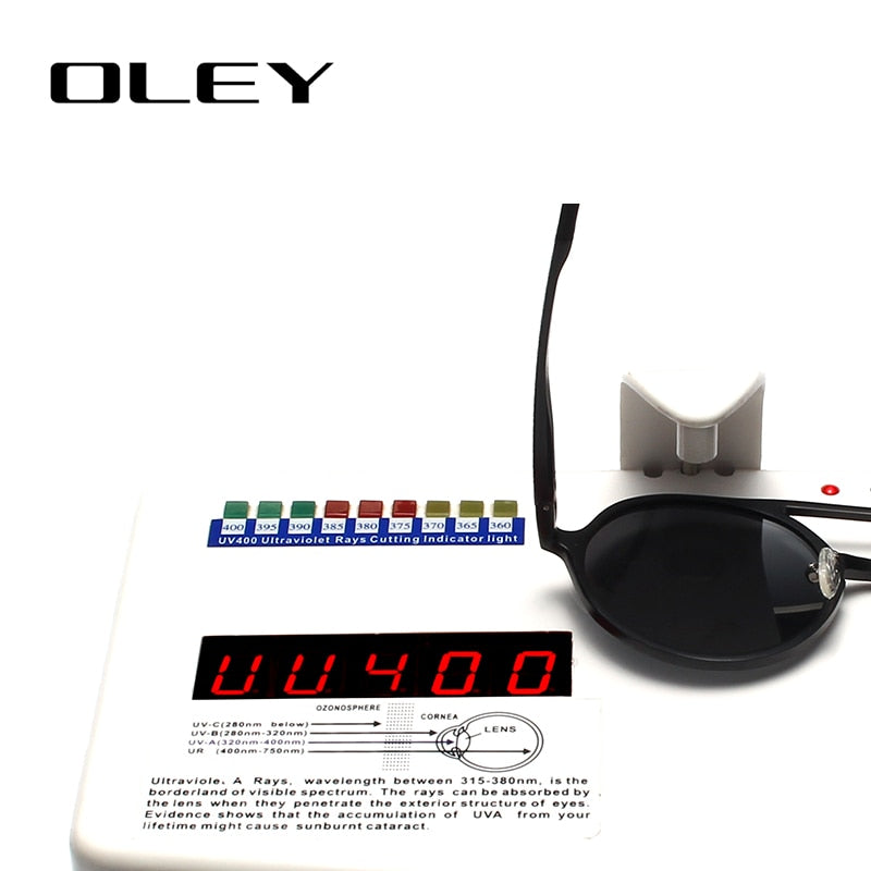Oley Brand Men's Round Aluminum-Magnesium Polarized Sunglasses Women Anti-Glare Unisex Y7576 Sunglasses Oley