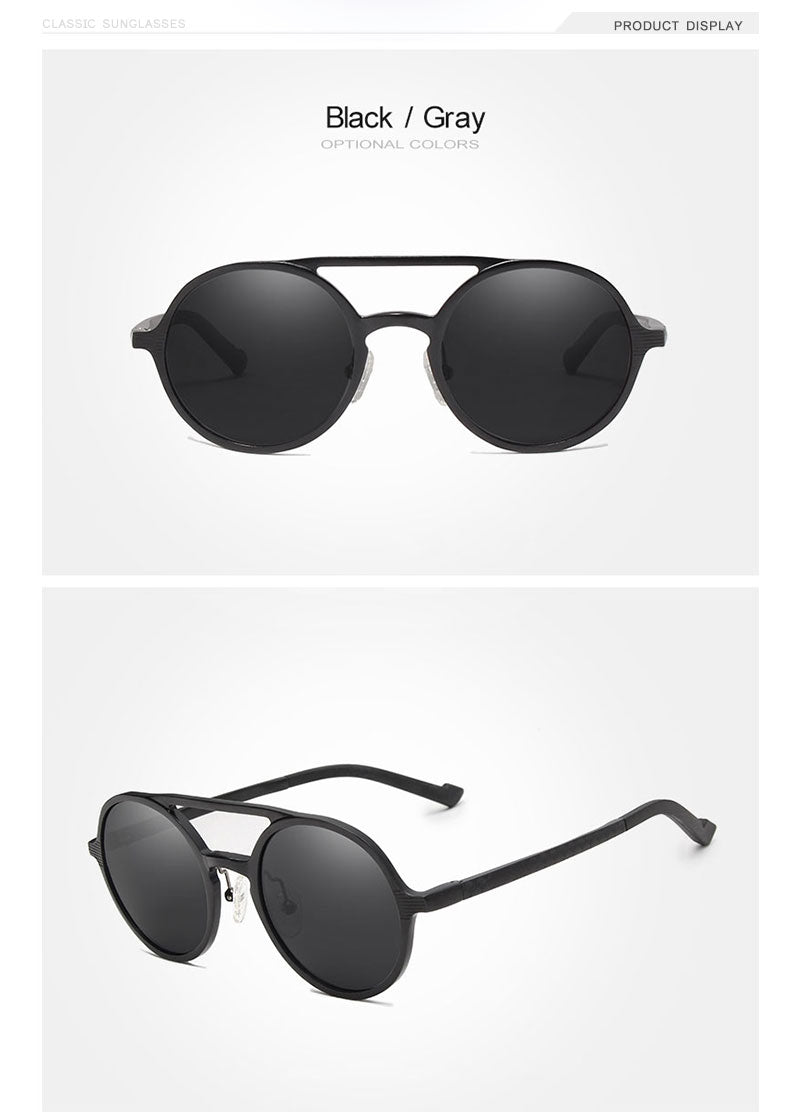 Oley Brand Men's Round Aluminum-Magnesium Polarized Sunglasses Women Anti-Glare Unisex Y7576 Sunglasses Oley