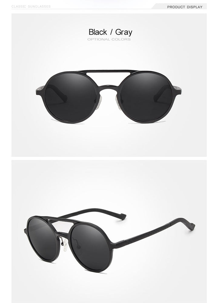 Oley Brand Men's Round Aluminum-Magnesium Polarized Sunglasses Women Anti-Glare Unisex Y7576 Sunglasses Oley