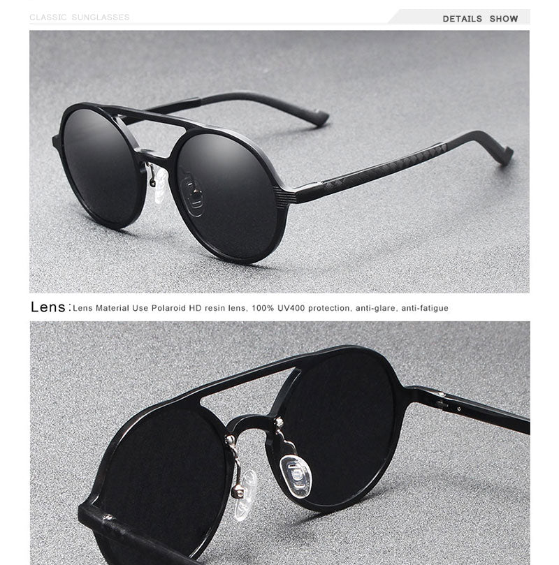 Oley Brand Men's Round Aluminum-Magnesium Polarized Sunglasses Women Anti-Glare Unisex Y7576 Sunglasses Oley