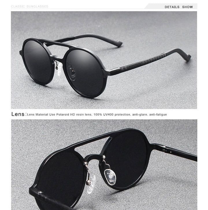 Oley Brand Men's Round Aluminum-Magnesium Polarized Sunglasses Women Anti-Glare Unisex Y7576 Sunglasses Oley