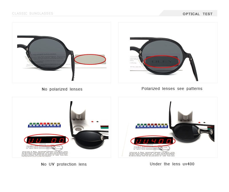 Oley Brand Men's Round Aluminum-Magnesium Polarized Sunglasses Women Anti-Glare Unisex Y7576 Sunglasses Oley