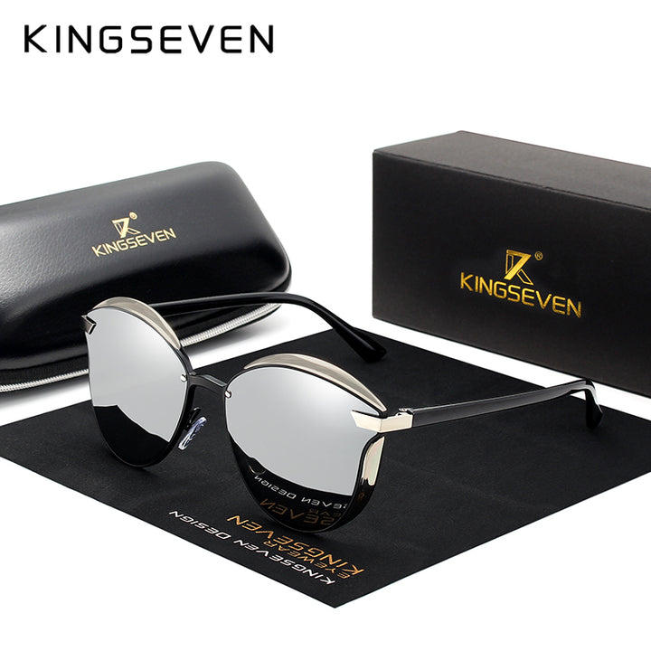 Kingseven Brand Design Cat Eye Sunglasses Women Polarized Alloy Frame+Tr90 N-7824F1 Sunglasses KingSeven