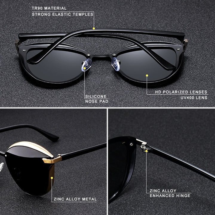 Kingseven Brand Design Cat Eye Sunglasses Women Polarized Alloy Frame+Tr90 N-7824F1 Sunglasses KingSeven