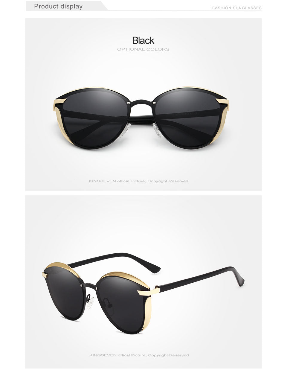 Kingseven Brand Design Cat Eye Sunglasses Women Polarized Alloy Frame+Tr90 N-7824F1 Sunglasses KingSeven