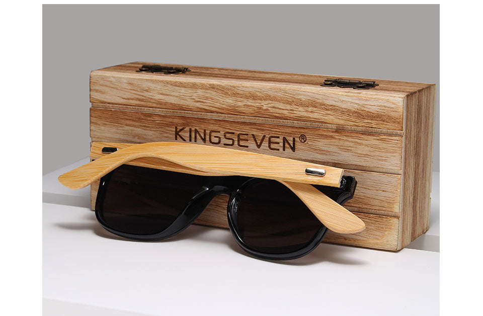 Kingseven Siamese Lens Sunglasses Men Bamboo Women Red Mirror Y5788F1 Sunglasses KingSeven