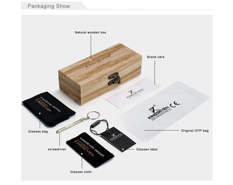 Kingseven Siamese Lens Sunglasses Men Bamboo Women Red Mirror Y5788F1 Sunglasses KingSeven