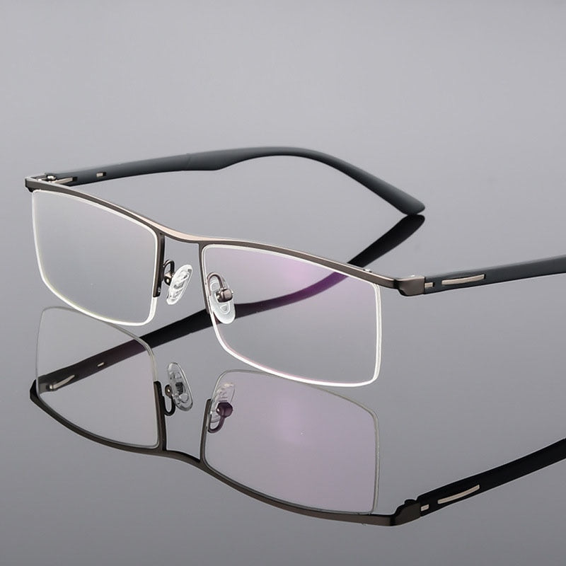 Bclear Men's Semi Rim Square Tr 90 Alloy Eyeglasses P8831 Semi Rim Bclear