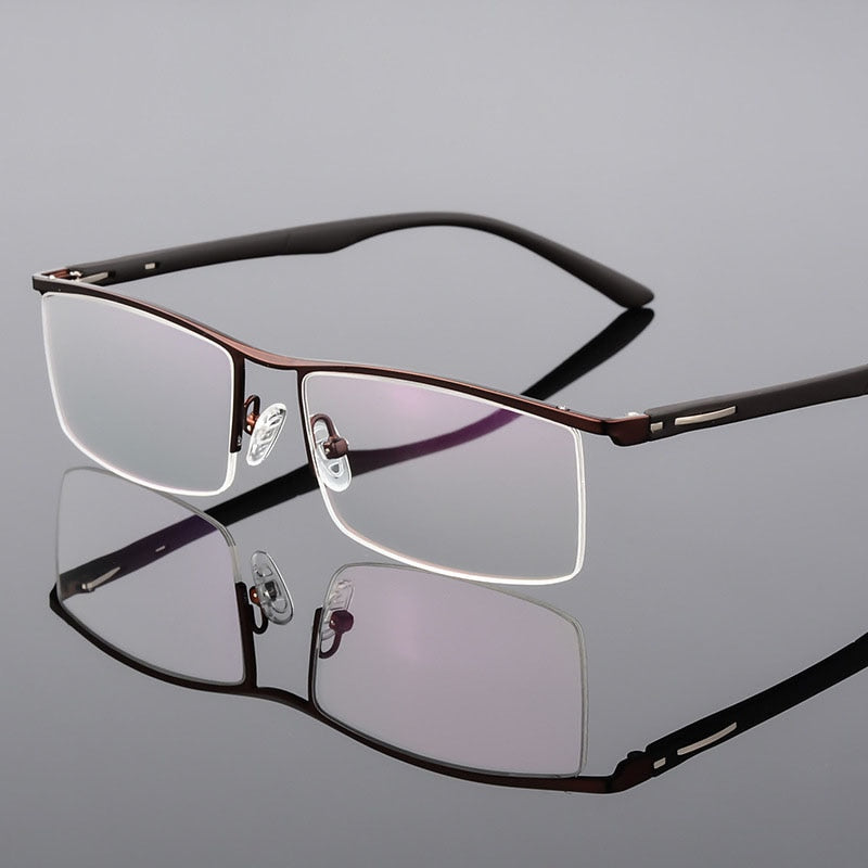 Bclear Men's Semi Rim Square Tr 90 Alloy Eyeglasses P8831 Semi Rim Bclear
