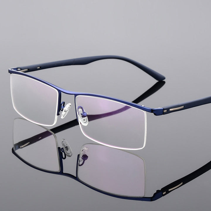 Bclear Men's Semi Rim Square Tr 90 Alloy Eyeglasses P8831 Semi Rim Bclear