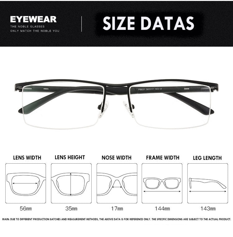 Bclear Men's Semi Rim Square Tr 90 Alloy Eyeglasses P8831 Semi Rim Bclear
