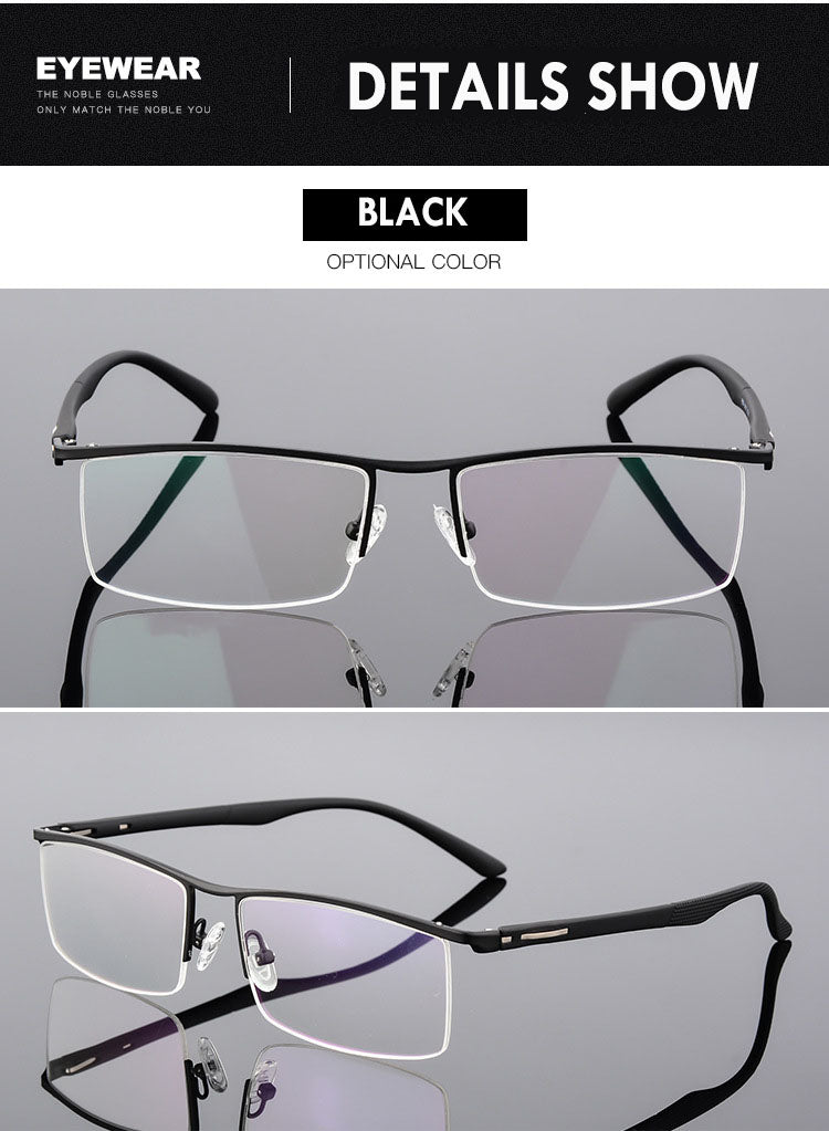 Bclear Men's Semi Rim Square Tr 90 Alloy Eyeglasses P8831 Semi Rim Bclear