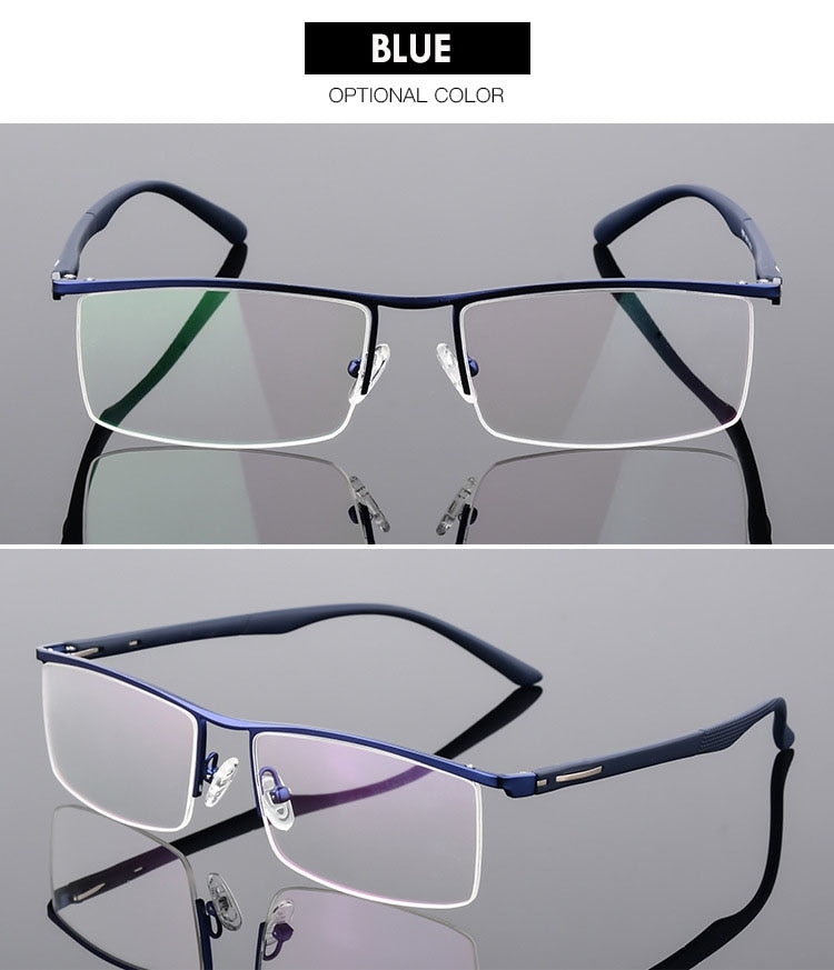 Bclear Men's Semi Rim Square Tr 90 Alloy Eyeglasses P8831 Semi Rim Bclear