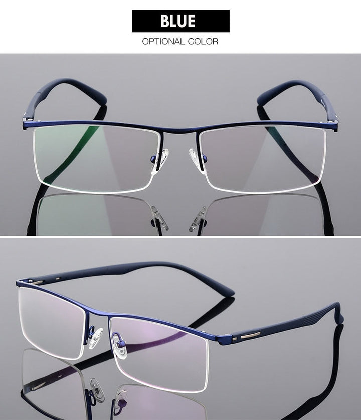 Bclear Men's Semi Rim Square Tr 90 Alloy Eyeglasses P8831 Semi Rim Bclear