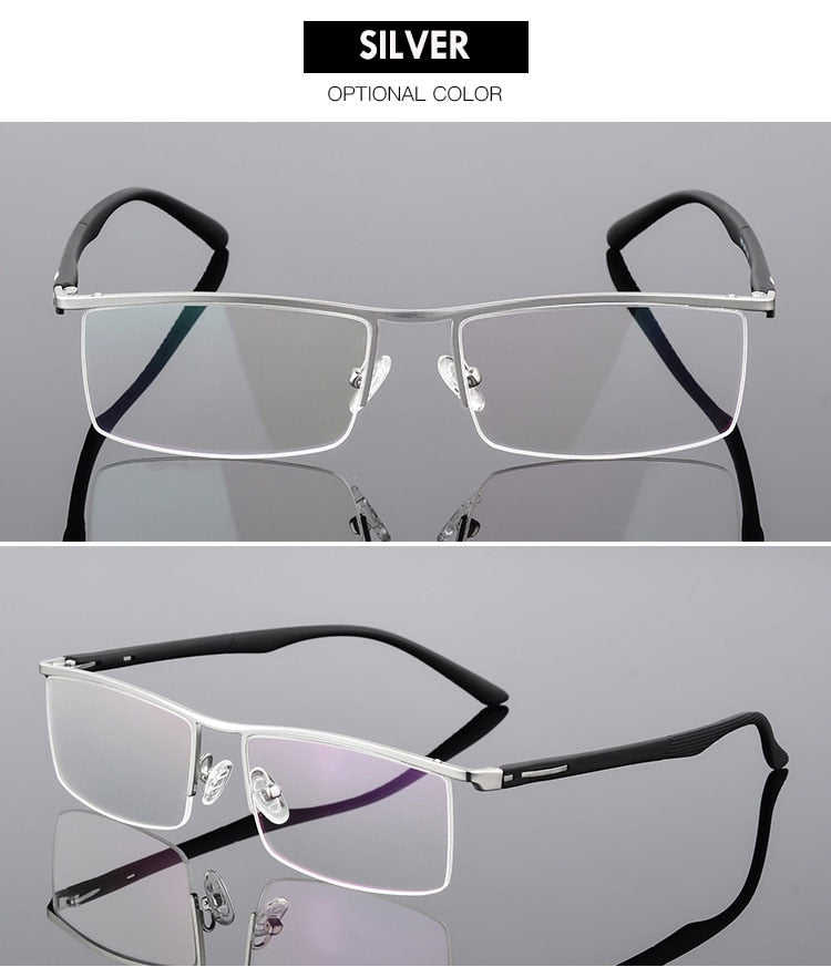 Bclear Men's Semi Rim Square Tr 90 Alloy Eyeglasses P8831 Semi Rim Bclear