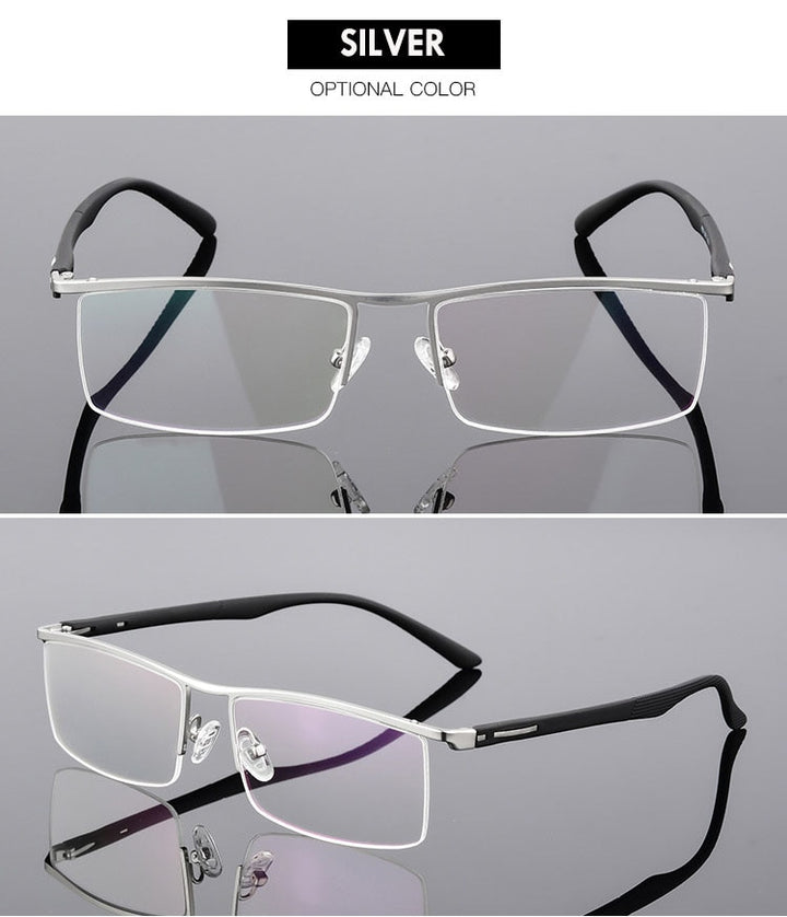 Bclear Men's Semi Rim Square Tr 90 Alloy Eyeglasses P8831 Semi Rim Bclear