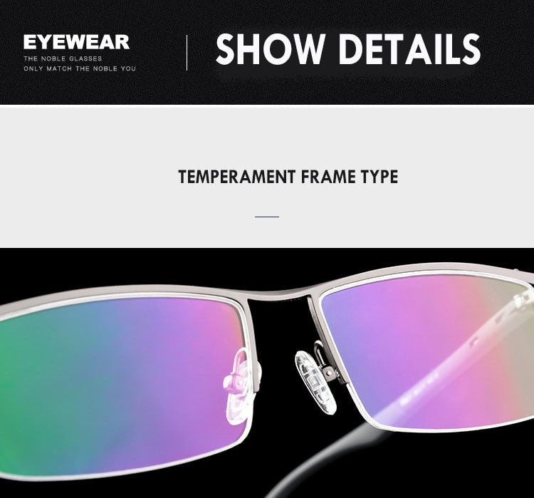 Bclear Men's Semi Rim Square Tr 90 Alloy Eyeglasses P8831 Semi Rim Bclear