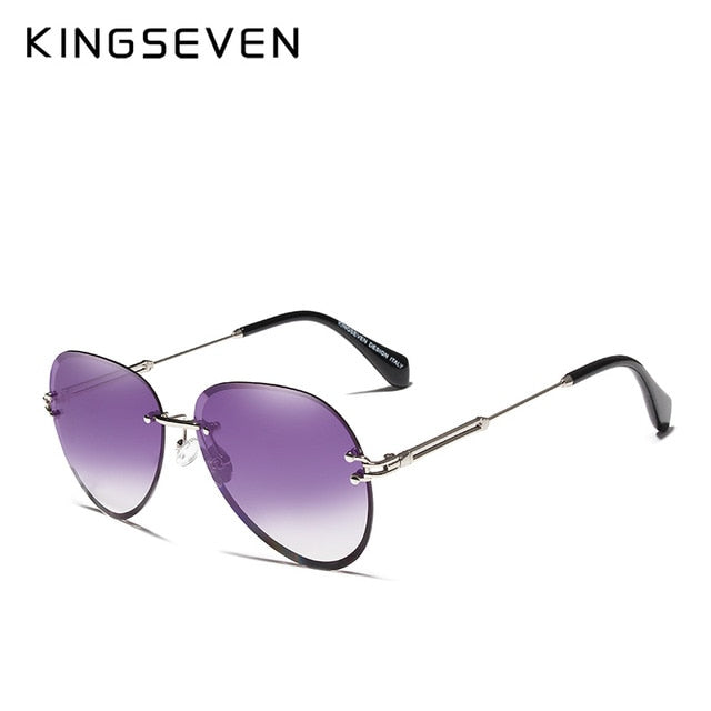 Kingseven Rimless Women Sunglasses Gradient N802Ns Sunglasses KingSeven Purple Gradient