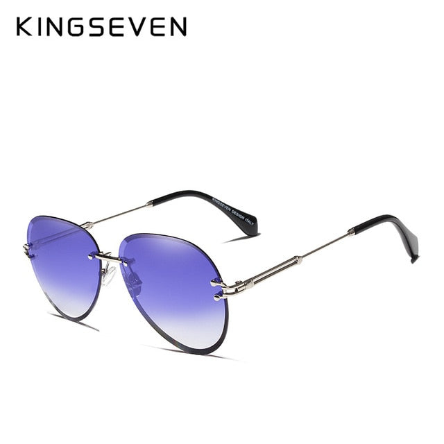 Kingseven Rimless Women Sunglasses Gradient N802Ns Sunglasses KingSeven Blue Gradient