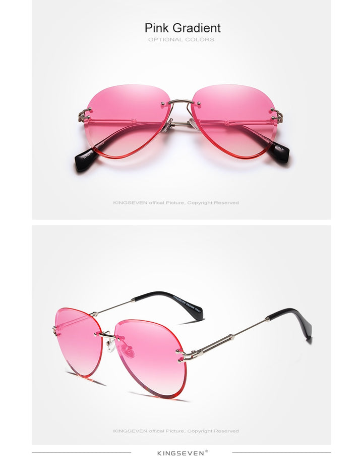 Kingseven Rimless Women Sunglasses Gradient N802Ns Sunglasses KingSeven