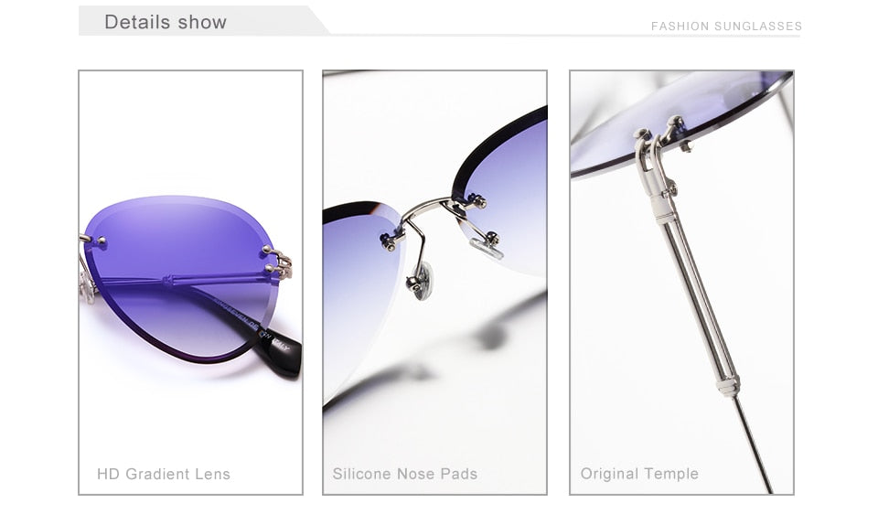 Kingseven Rimless Women Sunglasses Gradient N802Ns Sunglasses KingSeven