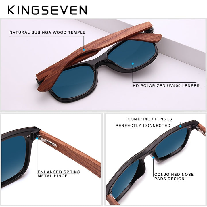 Kingseven Bubinga Wooden Men's Sunglasses Women Polarized Rimless Nb-5504 Sunglasses KingSeven