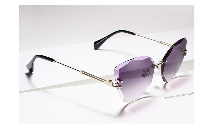 Kingseven Rimless Cat Eye Sunglasses Women Gradient N801 Sunglasses KingSeven