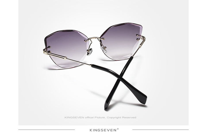 Kingseven Rimless Cat Eye Sunglasses Women Gradient N801 Sunglasses KingSeven
