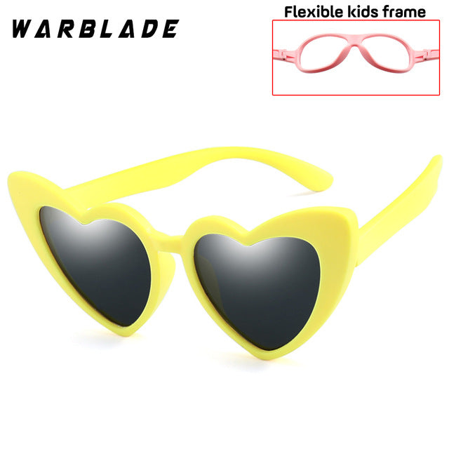 Warblade Children Sunglasses Kids Polarized Love Heart Boys Girls Sunglasses Warblade yellow gray