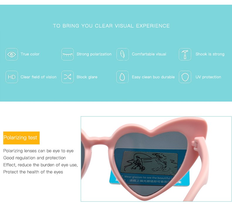 Warblade Children Sunglasses Kids Polarized Love Heart Boys Girls Sunglasses Warblade