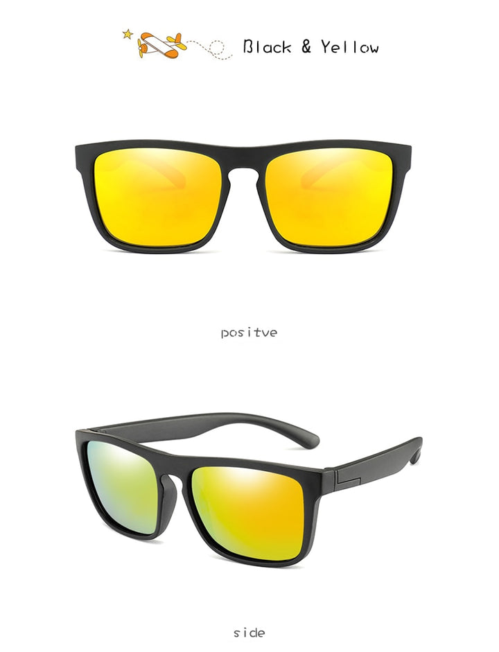 Wbl Square Polarized Sunglasses Kids Tr90 Girls Boys Mirror R03-B Sunglasses Warblade   