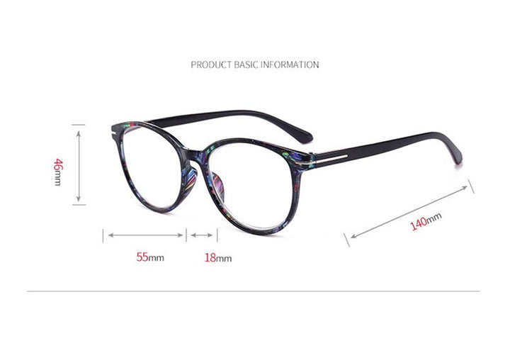 Lonsy Unisex Full Rim Round Square Polycarbonate Reading Glasses F146 Reading Glasses Lonsy