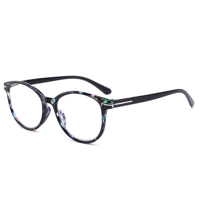 Lonsy Unisex Full Rim Round Square Polycarbonate Reading Glasses F146 Reading Glasses Lonsy +100 VIOLET