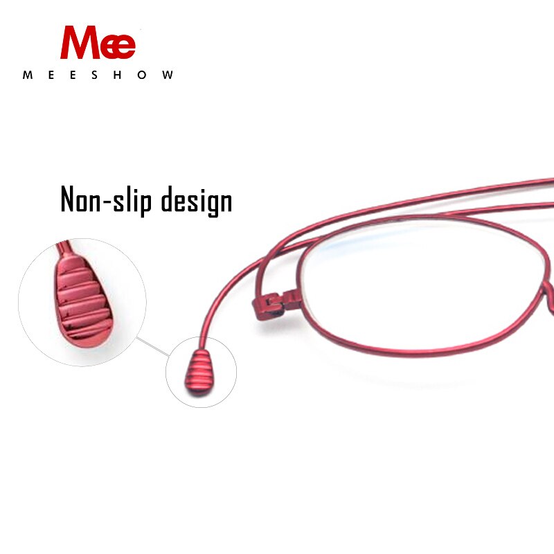 Meeshow Unisex Full Rim Oval Titanium Reading Glasses 0390 Reading Glasses Meeshow