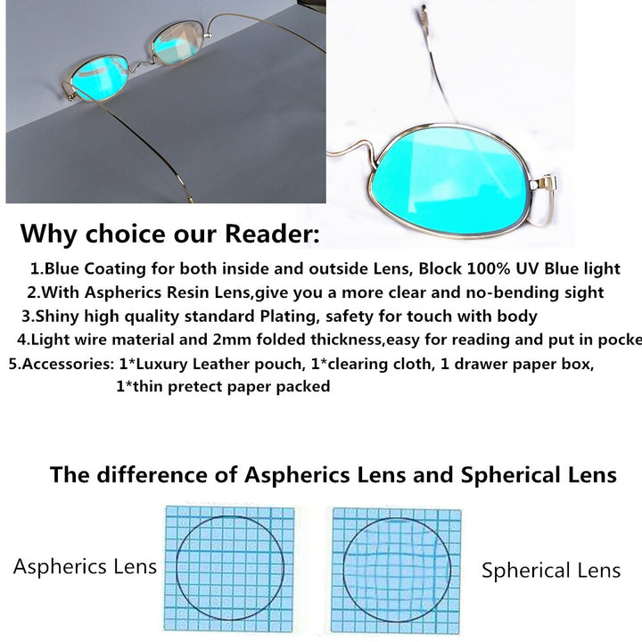 Meeshow Unisex Full Rim Oval Titanium Reading Glasses 0390 Reading Glasses Meeshow