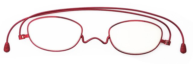 Meeshow Unisex Full Rim Oval Titanium Reading Glasses 0390 Reading Glasses Meeshow +150 Red