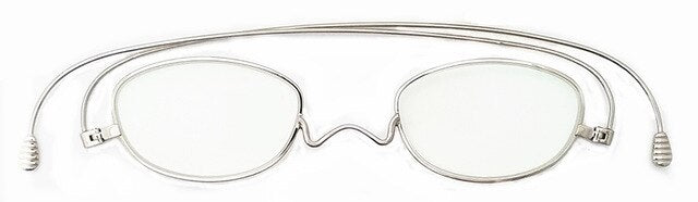 Meeshow Unisex Full Rim Oval Titanium Reading Glasses 0390 Reading Glasses Meeshow +150 Silver
