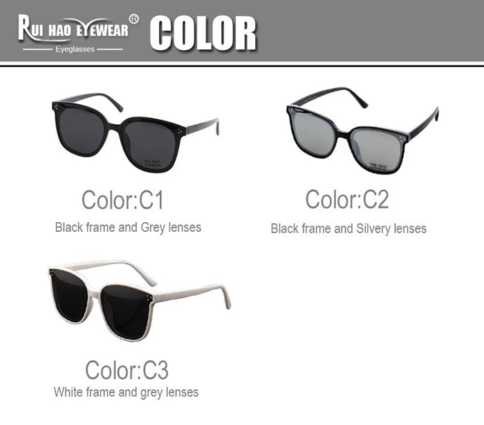 Rui Hao Women's Full Rim Square Polycarbonate Polarized Sunglasses 8036 Sunglasses Rui Hao