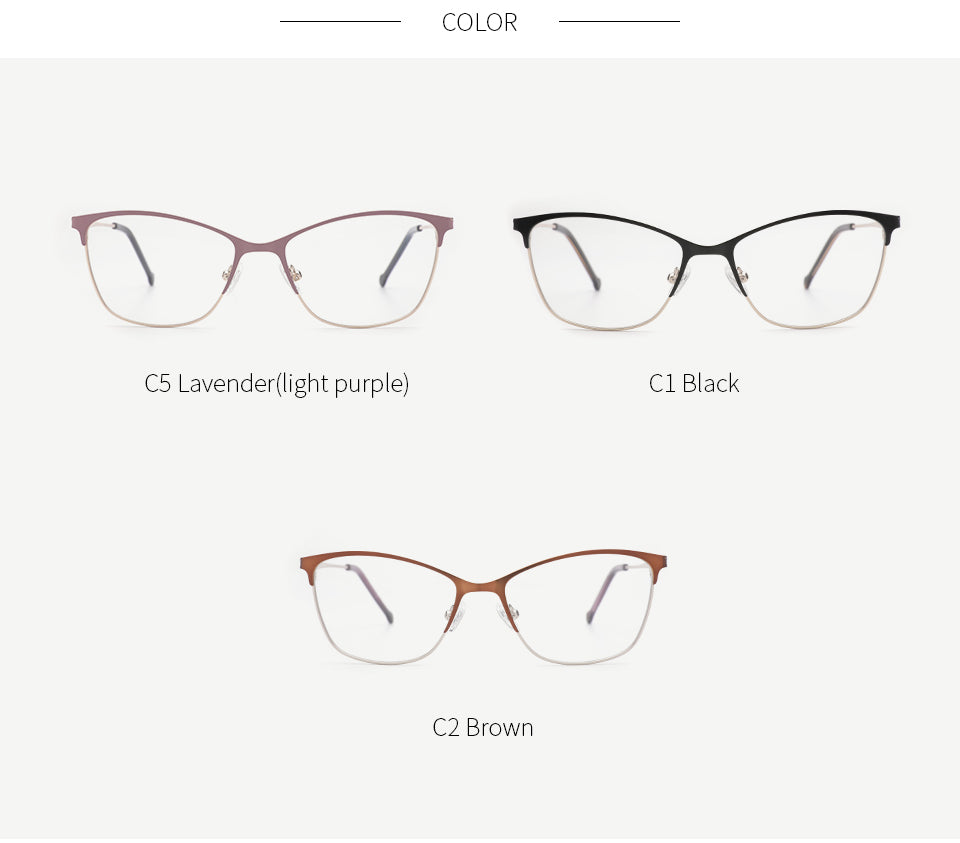 Kansept Women's Full Rim Cat Eye Alloy Eyeglasses Tf2198C5 Full Rim Kansept