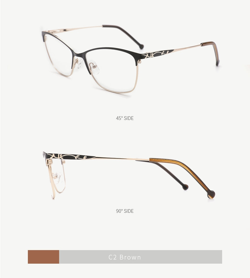 Kansept Women's Full Rim Cat Eye Alloy Eyeglasses Tf2198C5 Full Rim Kansept